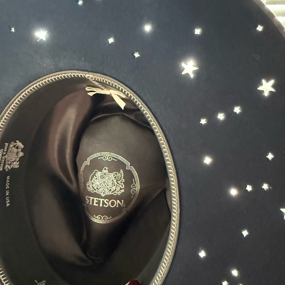 Stetson Navy Blue Star-Cut Out Women’s Hat size 7 - Picture 3 of 10